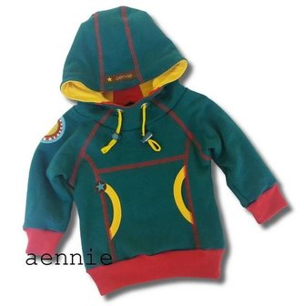 COMET/ patroon van een hoody in de maten 74/80 - 158/164