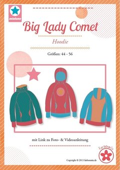 Big Lady COMET/ patroon van een hoody in de maten 44, 46, 48, 50, 52, 54, 56 