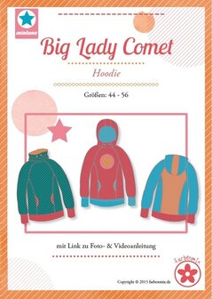 Big Lady COMET/ patroon van een hoody in de maten 44, 46, 48, 50, 52, 54, 56 