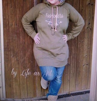 Big Lady COMET/ patroon van een hoody in de maten 44, 46, 48, 50, 52, 54, 56 