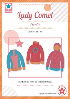 Lady COMET/ patroon van een hoody in de maten 34, 36, 38, 40, 42, 44