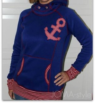 Lady COMET/ patroon van een hoody in de maten 34, 36, 38, 40, 42, 44