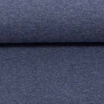 coupon 50 cm: Heike melange: fijne boordstof jeansblauw