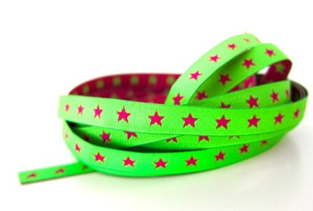 smal sterrenband, neongroen/fuchsia