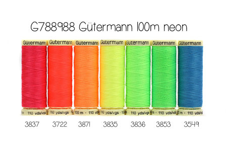 G&uuml;termann allesnaaigaren 100 meter!! neon groen, kleur 3853