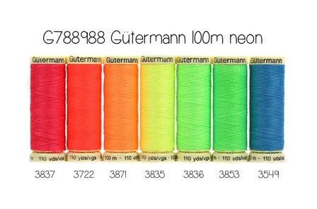 G&uuml;termann allesnaaigaren 100 meter!! neonoranje, kleur 3722
