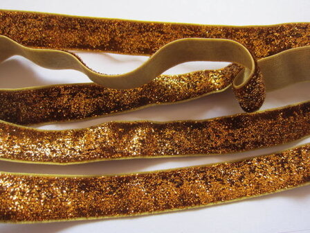 glitterelastiek donker goud 1,6 cm breed