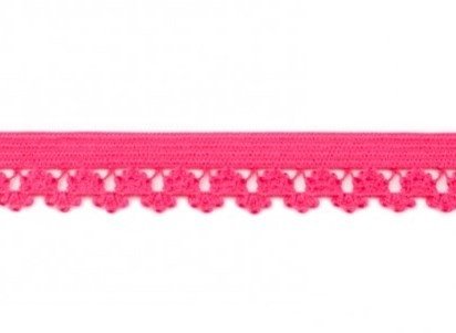 zacht sierelastiek met schulprand,fuchsia
