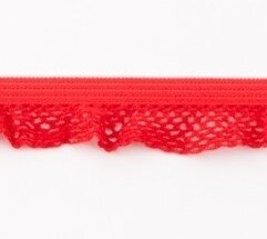 zeer zacht en elastisch rucheband, warm rood 15mm