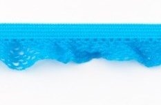 zeer zacht en elastisch rucheband, turquoise 15mm