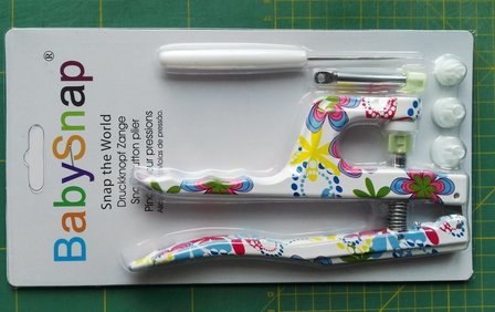 snaptang voor de KAMsnapjes met bloemenmotief! roze/turquoise