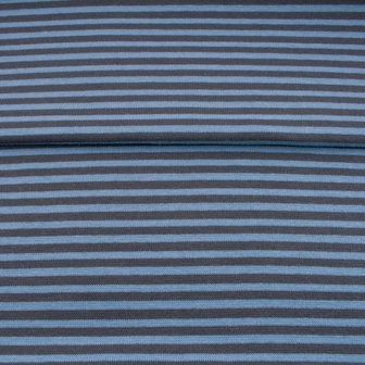 fijne boordstof jeans/grijze- streep 3,3 mm