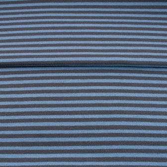 fijne boordstof jeans/grijze- streep 3,3 mm