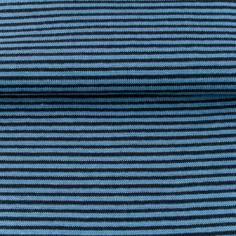 fijne boordstof jeans/donkerblauw-  smal streepje 2 mm