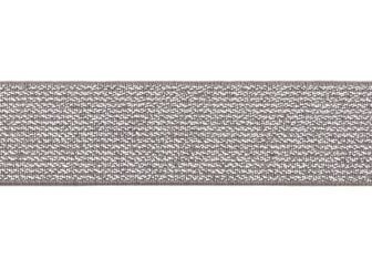 glitter-taille-elastiek taupe 2,5 cm breed:  / HALVE METER