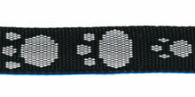 stevig tassenband 1,5 cm breed, zwart met grijze pootjes