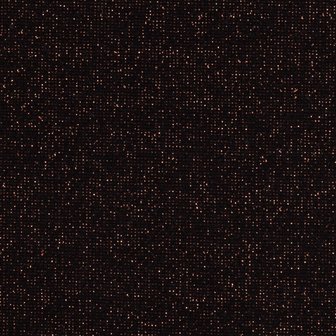 fijne boordstof zwart met koperrood lurex / 90 cm rondgebreid