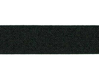 glitter-taille-elastiek zwart 2,5 cm breed:  / HALVE METER