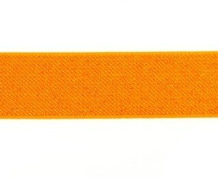 glitter-taille-elastiek oranje 2,5 cm breed:  / HALVE METER