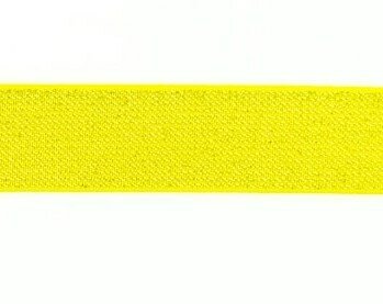 glitter-taille-elastiek geel 2,5 cm breed:  / HALVE METER