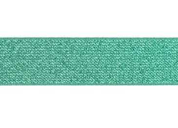 glitter-taille-elastiek oud groen 2,5 cm breed:  / HALVE METER