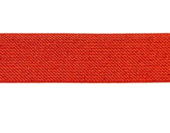 glitter-taille-elastiek rood 2,5 cm breed:  / HALVE METER