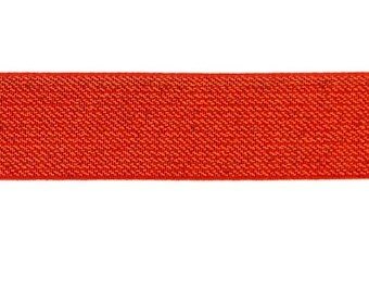glitter-taille-elastiek rood 2,5 cm breed:  / HALVE METER