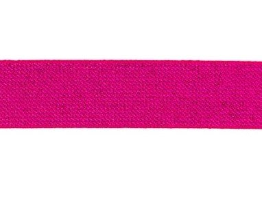 glitter-taille-elastiek fuchsia 2,5 cm breed:  / HALVE METER