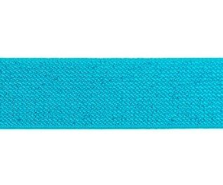 glitter-taille-elastiek turquoise 2,5 cm breed:  / HALVE METER