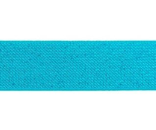 glitter-taille-elastiek turquoise 2,5 cm breed:  / HALVE METER