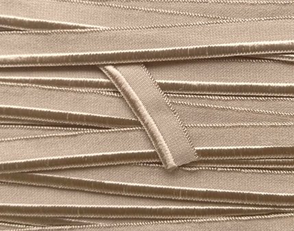 elastisch paspelband, taupe (beige-grijs)