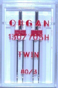 Organ 2 tweelingnaalden in &eacute;&eacute;n doosje 80/3