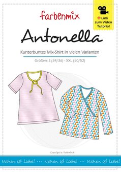 Antonella: patroon van een shirt met variaties in de maten S t/m XXL