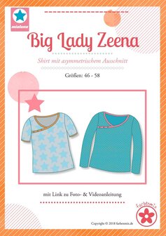 Big Lady Zeena, patroon van een shirt van MiaLuna 