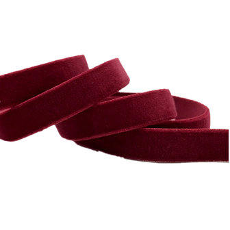  elastisch fluweelband bordeauxrood ,1 cm breed