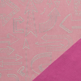 Pondero = reflecterende softshell: pijlen op zacht roze (in de hoop dat ik ruimte krijg, nu in de opruiming!)