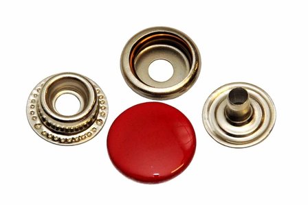 10 metalen drukkers rood15 mm