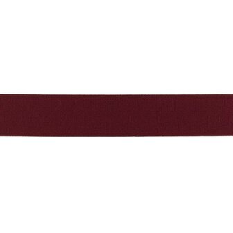 taille-elastiek 2,5 cm breed: bordeaux-heel donkerrood / HALVE METER