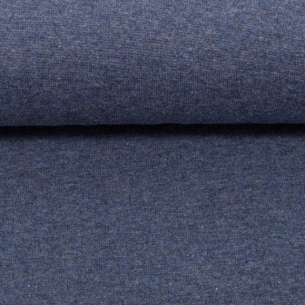 Heike melange: fijne boordstof jeansblauw