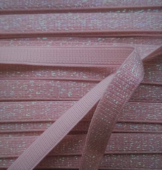 roze elastiek met glitterdraad