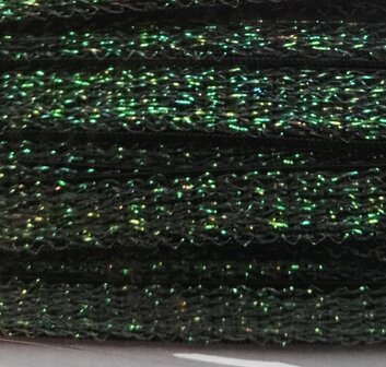 zwart elastiek met  blauw/groen glitterdraad