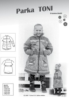 TONI parka, een winterjas voor jongens en meisjes in de maten 86-92 t-m 146&szlig;152