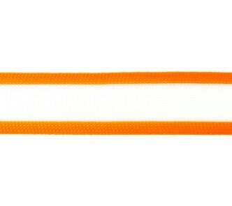 broekstreep band 2,5 cm breed: wit met neonoranje