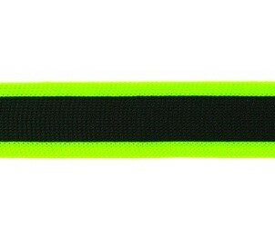broekstreep band 2,5 cm breed: zwart met neonlichtgroen
