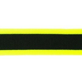 broekstreep band 2,5 cm breed: zwart met neongeel