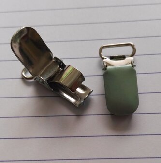 kleine bretelclip, mint voor band 10 mm 