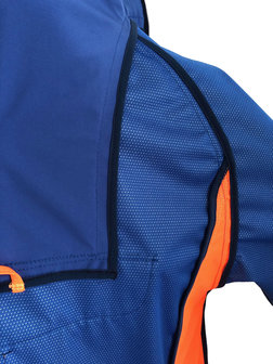 Borax = dunne softshell blauw: wind-, waterdicht en ademend!