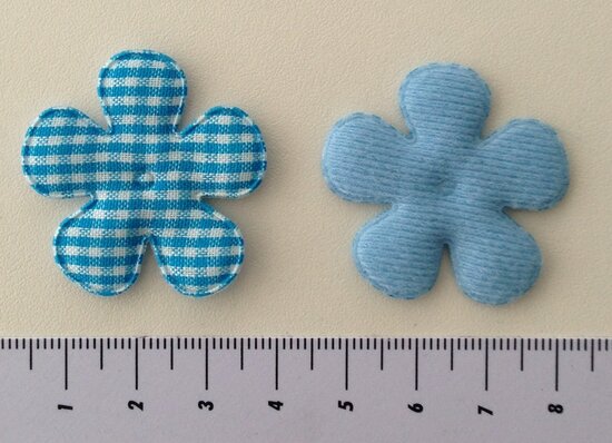 35mm bloem ruit - blauw/wit