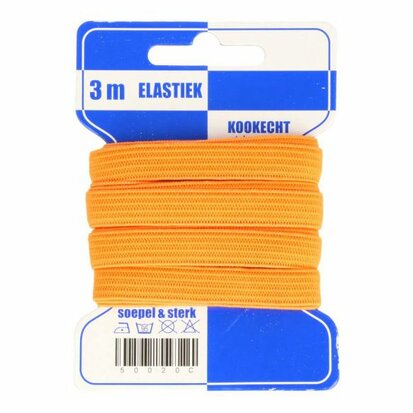  elastiek 3 meter oranje / 10 mm breed