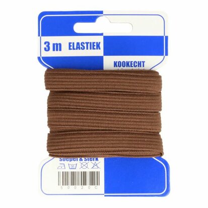  elastiek 3 meter bruin / 10 mm breed